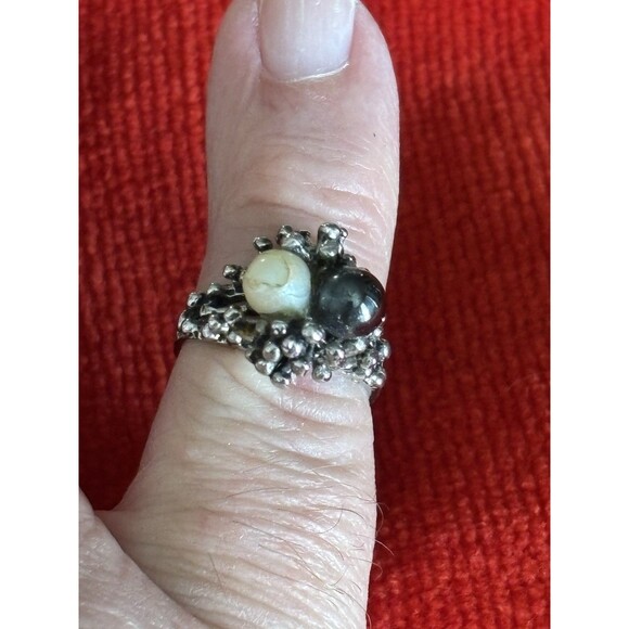 Sterling Silver 2 Pearl Ring - Picture 8 of 8